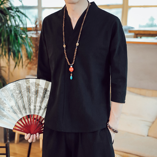 Kimono im japanischen Stil für Herren, kurzes, halbärmeliges Hemd, T-Shirt, japanische Sommer-Yukata-Feder-Strickjacke, Kleidung