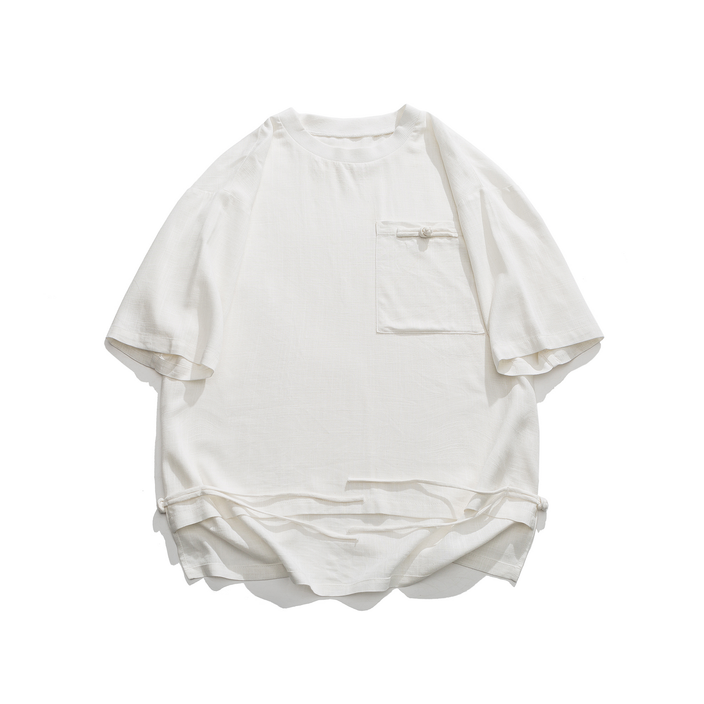 Herren-T-Shirt aus Baumwolle und Leinen, japanisch, lässig, hundert Tops, Sommer, kurzärmelig, chinesische Vintage-lose Kleidung