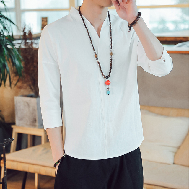 Kimono im japanischen Stil für Herren, kurzes, halbärmeliges Hemd, T-Shirt, japanische Sommer-Yukata-Feder-Strickjacke, Kleidung
